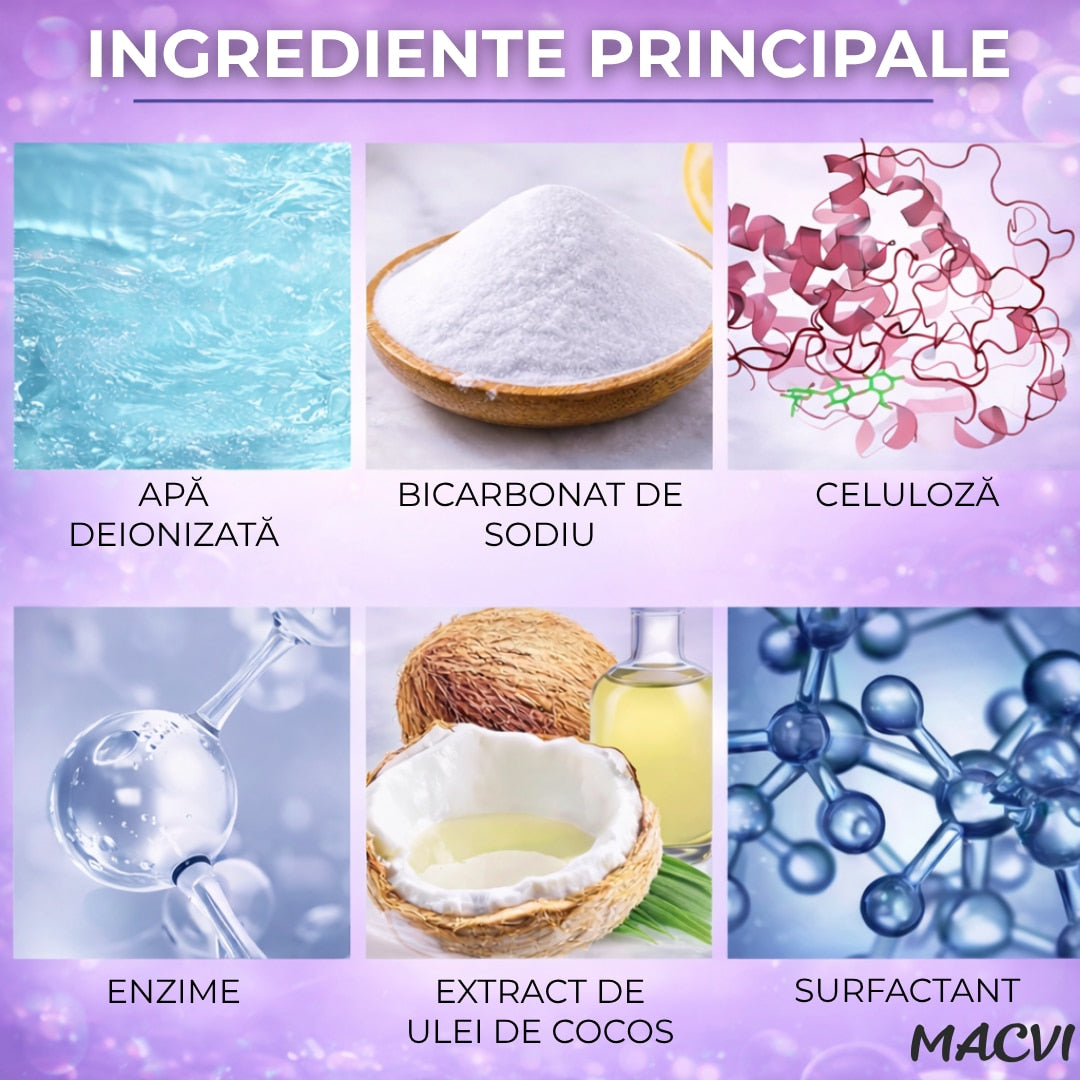 Detergent lichid pentru indepartarea petelor Macvi®, cu enzime active, pentru toate tipurile de haine, 120 ml, actiune imediata