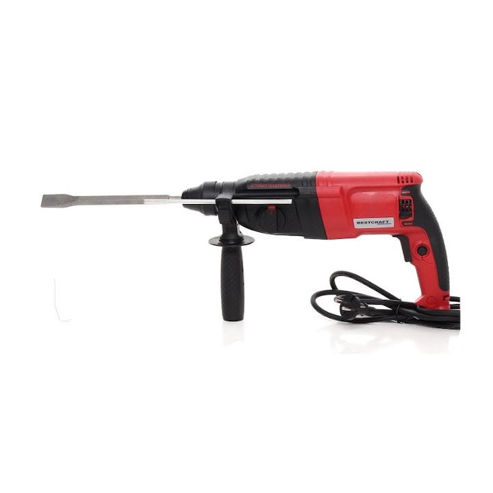Rotopercutor Macvi 2650W SDS Plus, 3 moduri, 1300 RPM, pentru beton, lemn, zidarie, kit burghie si dalta