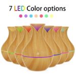 Difuzor Aromaterapie Macvi® cu Umidificator, ultrasunete, forma de vaza, buton touch, bej , LED 7 culori, 130 ml - imagine 3