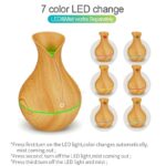 Difuzor Aromaterapie Macvi® cu Umidificator, ultrasunete, forma de vaza, buton touch, bej , LED 7 culori, 130 ml - imagine 2