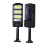 Aplica LED Exterior Macvi® Solara cu 150 COB, Senzor Miscare si Lumina, Panou Solar 1.5W, 2400mAh, IP65, 6500K, Autonomie 6-10 Ore, Unghi Lumina 120°