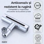 Baterie de bucatarie Macvi® 4 in 1 cu cascada, pivotanta 360°, robinet extensibil multifunctional din otel inoxidabil 304, rezistent la coroziune si uzura - imagine 2