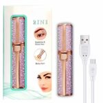 Epilator Facial 2 in 1 Macvi®, Portabil cu LED, USB Reincarcabil, Cap Detasabil pentru Sprancene si Epilare Faciala, Fara Durere, Roz
