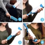 Set 2 Perii Speciale Macvi® pentru Indepartarea Parului de Animale de Pe Haine si Tapiterii, Sistem de Autocuratare, Perie de Dimensiuni Reduse Ideala pentru Calatorii, Alb/Albastru - imagine 3