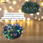 Instalatie luminoasa Macvi® 100 LED-uri, 10 metri, pentru decor de Craciun, rezistenta si economica - imagine 4