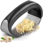 Zdrobitor de usturoi Macvi®, presa manuala din inox, usor de curatat