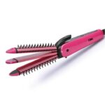 Placa de Par Macvi® 3 Functii, Protectie pentru Firul de Par, Ceramica, Roz