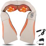 Aparat pentru Masaj Gat si Umeri cu Infrarosu Macvi®, Miscare Circulara, 24W, Bej