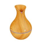 Difuzor Aromaterapie Macvi® cu Umidificator, ultrasunete, forma de vaza, buton touch, bej , LED 7 culori, 130 ml