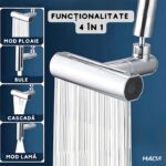 Baterie de bucatarie Macvi® 4 in 1 cu cascada, pivotanta 360°, robinet extensibil multifunctional din otel inoxidabil 304, rezistent la coroziune si uzura - imagine 3