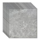 Set 24 placi autoadezive Macvi® pentru podea, stil marmura gri, PVC, 45, 7 x 45, 7 cm, grosime 1, 4 mm, Acoperire 5m