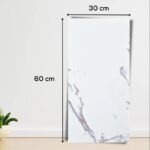 Placa autoadeziva imitatie marmura Macvi®, rezistenta la apa, design modern, grosime 2mm, 1.8 mp, dimensiuni 30x60 cm, culoare alb coco, perfecta pentru finisaje interioare elegante si durabile - imagine 2