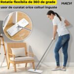 Set mop profesional Macvi® cu galeata si functie de autostoarcere din plastic si metal pentru podele - imagine 2