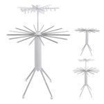 Uscator de rufe vertical Macvi®, 2 nivele, pliabil, mobil, suport umerase, 16 tije, 24 cleme, 170 cm, uscare 360°