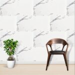 Placa autoadeziva imitatie marmura Macvi®, rezistenta la apa, design modern, grosime 2mm, 1.8 mp, dimensiuni 30x60 cm, culoare alb coco, perfecta pentru finisaje interioare elegante si durabile - imagine 3