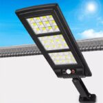 Lampa solara de perete stradala Macvi® SL-144COB, 72W, LED COB, senzor de miscare, IP65, 8 ore iluminare, telecomanda, 490x130x40mm - imagine 2