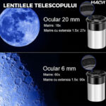 Telescop Astronomic Macvi® F36050 cu Tub Metalic si Lentile Optice Ideal pentru Observatii Lunare, Planetare si Natura, Trepied Inclus - imagine 2