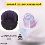 Scaun gonflabil confortabil cu pompa inclusa, design modern, dimensiuni 85x70 cm, ideal pentru interior si exterior, Mov - imagine 2
