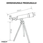 Telescop Astronomic Macvi® F36050 cu Tub Metalic si Lentile Optice Ideal pentru Observatii Lunare, Planetare si Natura, Trepied Inclus - imagine 4