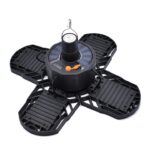 Lampa Solara de Exterior Macvi® XF-702, 104 LED SMD, 5 Moduri Iluminare, Reglabila cu 4 Clape, Alimentare Solara/USB, Telecomanda Inclusa