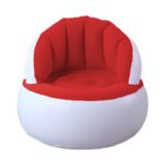 Scaun gonflabil confortabil cu pompa inclusa, design modern, dimensiuni 85x70 cm, ideal pentru interior si exterior, Rosu