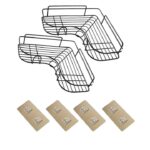 Set 2 suporturi de dus triunghiulare Macvi®, montaj pe perete, organizator baie si bucatarie, instalare usoara, depozitare practica