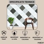 Set 10 bucati Marmura decorativa autoadeziva Macvi®, waterproof, ajustabil, usor de montat, rezistent la caldura, adeziv puternic, suprafata acoperire 1.8 mp, 30x60 cm, 2 mm grosime PH-006 - imagine 2