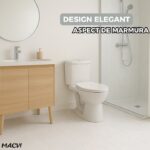 Set 24 placi autoadezive Macvi® pentru podea, stil marmura alb-gri, PVC, 45, 7 x 45, 7 cm, grosime 1, 4 mm, Acoperire 5m - imagine 5