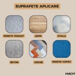Set 10 bucati Marmura decorativa autoadeziva Macvi®, waterproof, ajustabil, usor de montat, rezistent la caldura, adeziv puternic, suprafata acoperire 1.8 mp, 30x60 cm, 2 mm grosime PH-006 - imagine 3