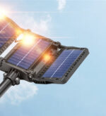 Lampa Solara Stradala Macvi® 450 LED SMD cu Senzor de Miscare, Panou Solar Incorporat, Telecomanda, 4,2V, Baterie 3000mAh, 12 Ore Autonomie, IP65, 351x40x334mm - imagine 3