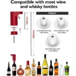 Aerator electric Macvi® pentru vin si alte lichide cu dozare automata ecran tactil si incarcare USB Type-C, Rosu - imagine 7