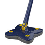 Mop cu Cap Stea Macvi® 360° Telescopic Curatare Usoara, 2 lavete Microfibra, Lungime 123 cm, Albastru/Galben