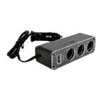 Incarcator Auto Bricheta, Macvi®, 1 x USB, 3x Extensii Bricheta, Quick Charge, Compatibil 12-24V, Protectie Impotriva Supraincalzirii, LED, Negru