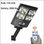 Lampa solara stradala Macvi®, Model W789A-3, 60W, 6 casete LED, rezistenta la apa IP65, 3 moduri de iluminare, senzor de miscare si telecomanda inclusa, perfecta pentru iluminatul stradal si exterior - imagine 7