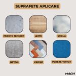 Set 10 bucati Marmura decorativa autoadeziva Macvi®, waterproof, ajustabil, usor de montat, rezistent la caldura, adeziv puternic, suprafata acoperire 1.8 mp, 30x60 cm, 2 mm grosime PZ-6602 - imagine 4