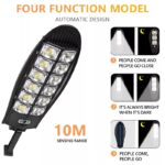 Lampa stradala cu incarcare solara Macvi®, LED 60W, control de la distanta, senzor de miscare, model W788B-6, culoare neagra, eficienta si economica pentru iluminatul exterior - imagine 4