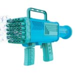 Pistol pentru facut baloane de sapun Macvi® cu 34 de gauri, distractie colorata pentru activitati in aer liber,Albastru