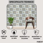 Set 10 bucati Marmura decorativa autoadeziva Macvi®, waterproof, ajustabil, usor de montat, rezistent la caldura, adeziv puternic, suprafata acoperire 1.8 mp, 30x60 cm, 2 mm grosime PH-001 - imagine 2