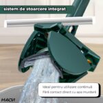 Mop cu Cap Inima Macvi® 360° Telescopic Curatare Usoara, 127 cm, Verde, Cap Rotativ si 3 Lavete Microfibra - imagine 5
