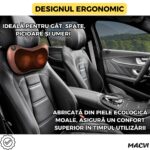 Perna de Masaj Electrica Macvi® pentru Gat si Spate cu Functie de Incalzire, 12V si 220V, 2 Capete de Masaj si 4 Bile Rotative, Relaxare si Vindecare - imagine 3
