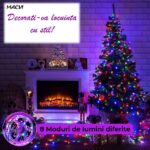 Instalatie Luminoasa LED de Craciun Macvi® pentru Interior si Exterior, 100M, LED, Multicolor, Rezistenta la Ceata - imagine 3